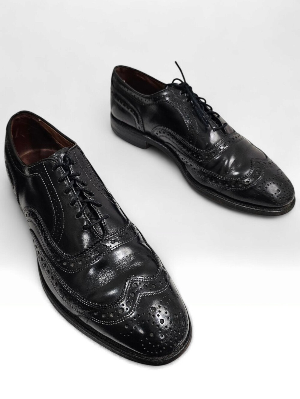 Allen Edmonds Black Leather Wingtip Brogues